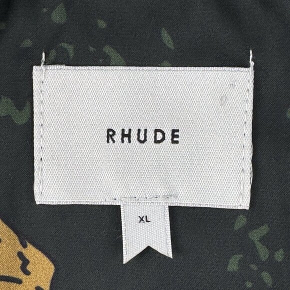Rhude Scrambled Dog Vacation Shirt Men’s XL Black Short Sleeve Button Up $455 - Picture 4 of 13